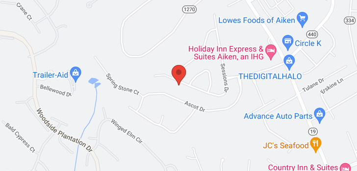 map of 252 Sessions Drive, Aiken, SC 29803